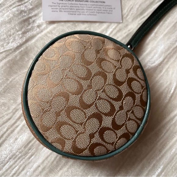 NEW Coach 60874 SEAHORSE Signature Zip Around Wristlet Wallet Clutch Keychain 4" - Picture 6 of 15